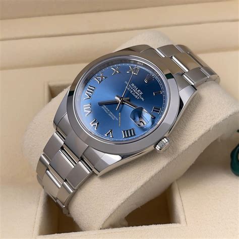 rolex azzurro blue|Rolex datejust 126300 41mm.